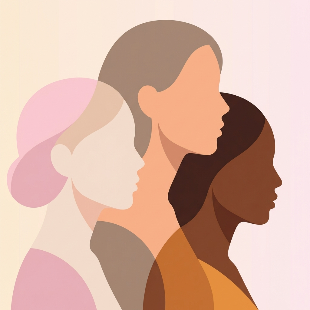 Artistic illustration of diverse skin undertones